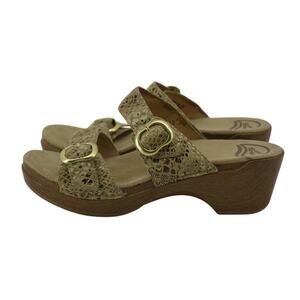 Dansko Sophie Snake Print Sandals Size 39 Sz 7.5 - 8 Chunky